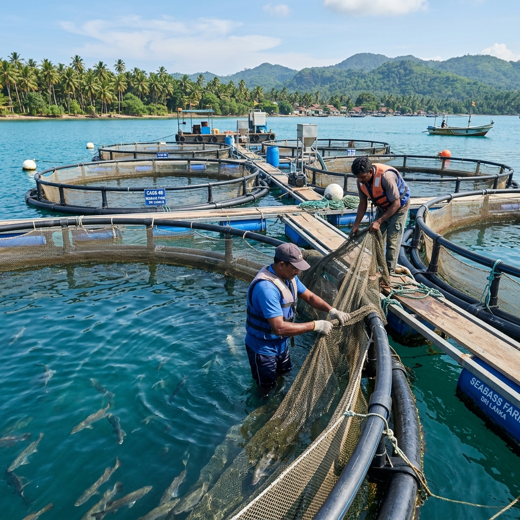 Sea bass cage culture